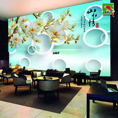 金色玉蘭映華堂 廠家直銷(xiāo)大型無(wú)縫壁畫(huà)，誠(chéng)邀藝術(shù)空間加盟共創(chuàng)未來(lái)